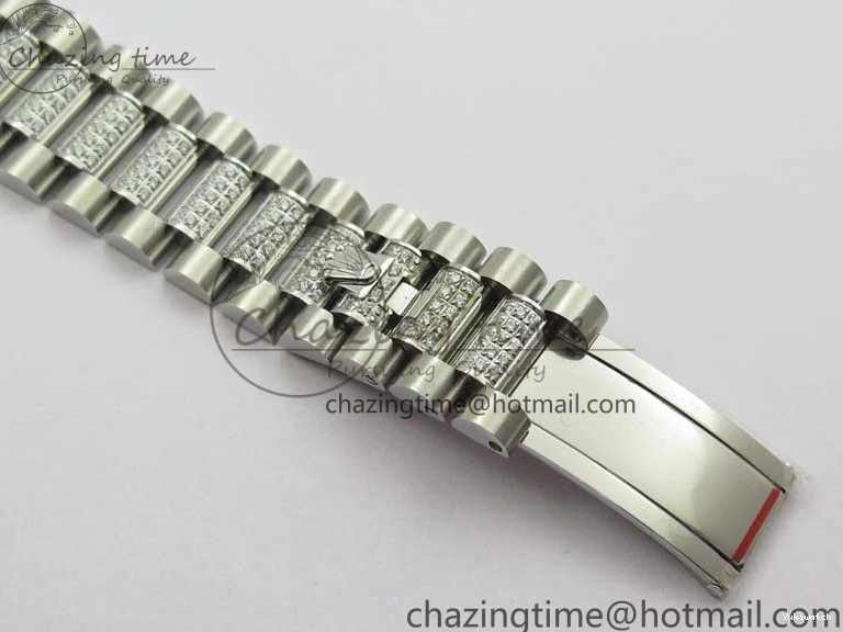 President Dial Crystal SS White Crystal Bracelet MOP on Best SS 128239 Edition Day-Date 36mm Marker A2836 BP 0117